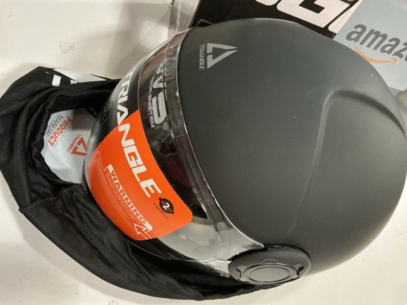 Condition photo showing Good Condition for (57-58  cm)triangle full face motorcycle helmets,off-road motocross helmet for men & women,dual visor with internal tinted sunshield,open face 3/4 adult racing helmet dot approved(black,m) medium black