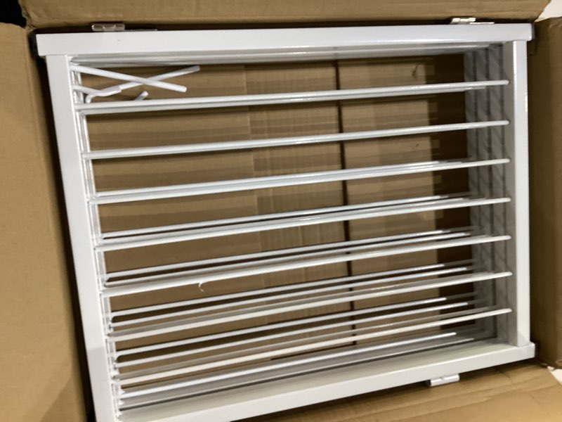 Condition photo showing Good Condition for freestanding short dog gate, 16.5" tall small pet gate easily step over, metal foldable pet gate, up to 51" wide puppy fence, gate for stairs and doorways, indoor, outdoor use, no drill pressure mount