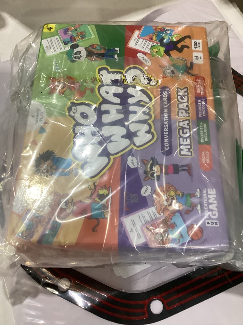 Condition photo showing New/Like New for who what why mega pack conversation cards for kids – counseling & speech therapy materials with 120 picture cards & wh questions – speech delay learning game – therapeutic counselors play tool ages 4+
