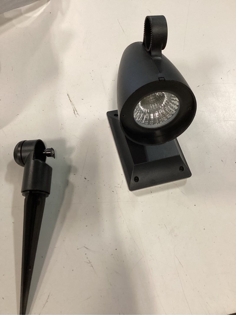 Condition photo showing As Is for harbor breeze 500 -lumens 7 -watt black low voltage tunable white hardwired led spot light