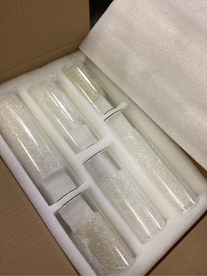 Condition photo showing Good Condition for 36 PCS Ivory White Pillar Candles with Glass Candle Holders Clear Hurricane Candle Holders Glass Cylinder Vases for Centerpieces Wedding Party, Event, Home Office (18 Candles+18 Candle Hoders)