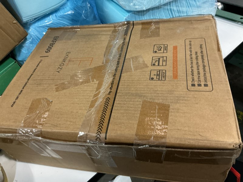 Condition photo showing New/Like New for Nightstand 5 Drawer Dresser with LED Lights and Charging Station, Vertical Side Table with Fabric Drawers, End Table with Open Shelf, Tall Dresser for Bedroom, Hallway, Entryway, White 5 Drawers White - Led