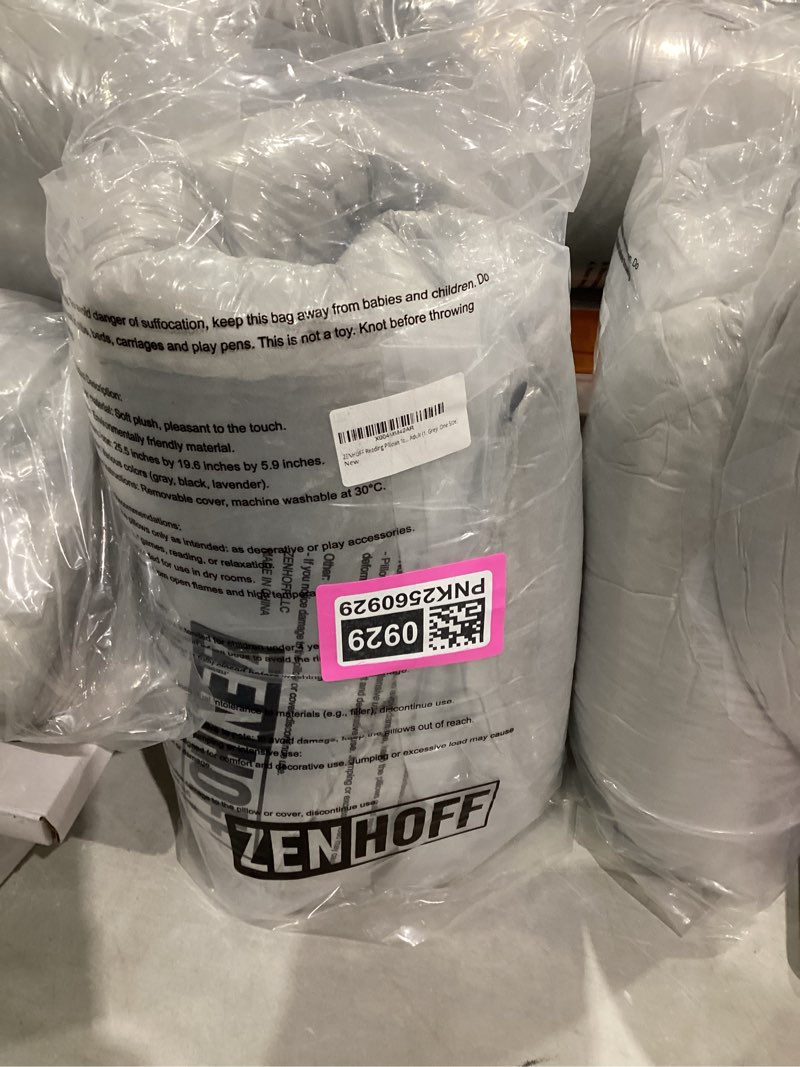 Condition photo showing Good Condition for Gaming & Reading Pillow with Back Support, Arm Pillow for Knitting & Crocheting, Lap Cushion for Bed or Couch, Backrest Pillow for Crafting & Relaxation, Grey One Size Grey 1