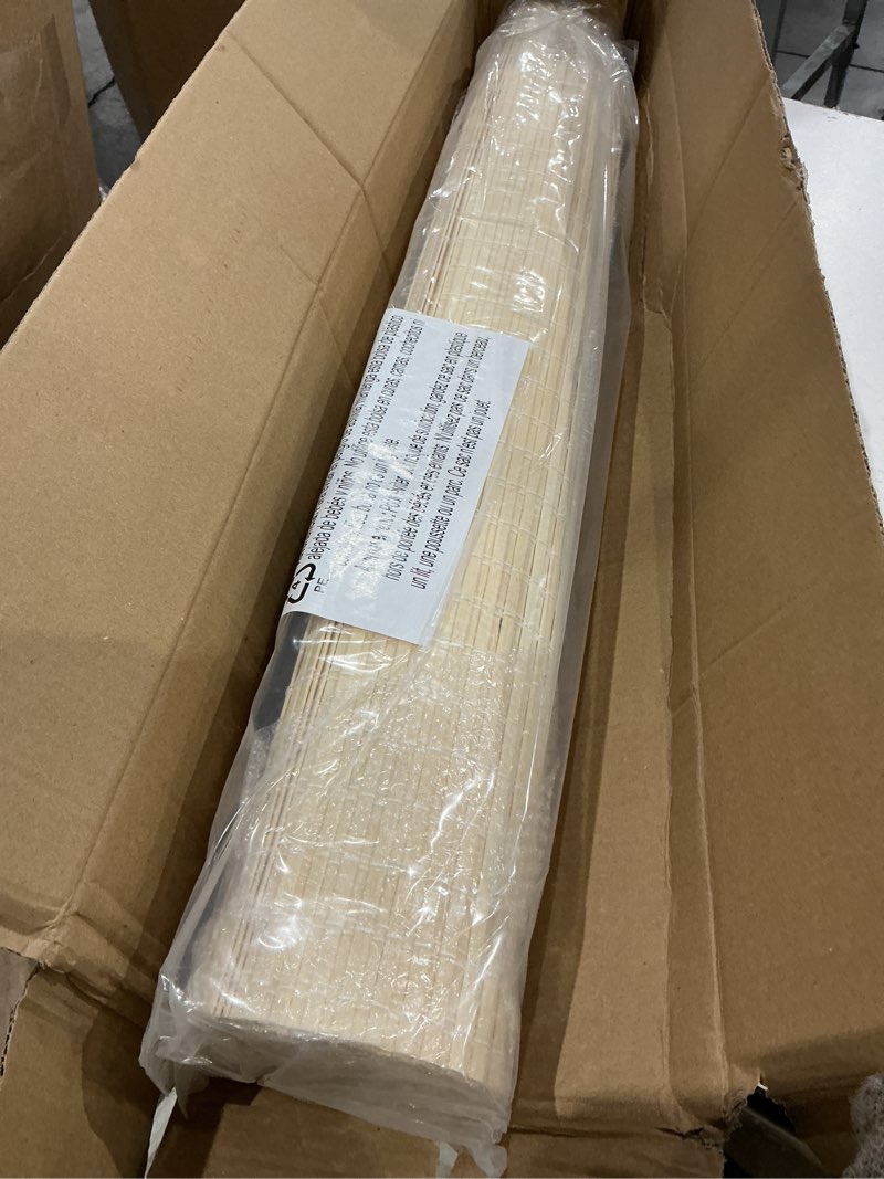 Condition photo showing Good Condition for lazblinds no tools no drill cordless bamboo roman shades, privacy room darkening window treatment, roll up bamboo blinds for window 30'' w x 64'' h, dp-natural dp-natural 30'' w x 64'' h