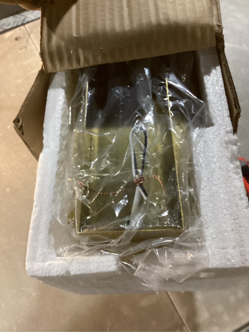 Condition photo showing Good Condition for ALAMPEVER Modern Wall Sconces with Dimmable T10 LED Bulb, Bright Bathroom Sconces Wall Lighting with Amber Glass, Steel Wall Light fixtures for Bathroom Living Room Hallway Bedroom Polished Gold-2200K 1 Pack