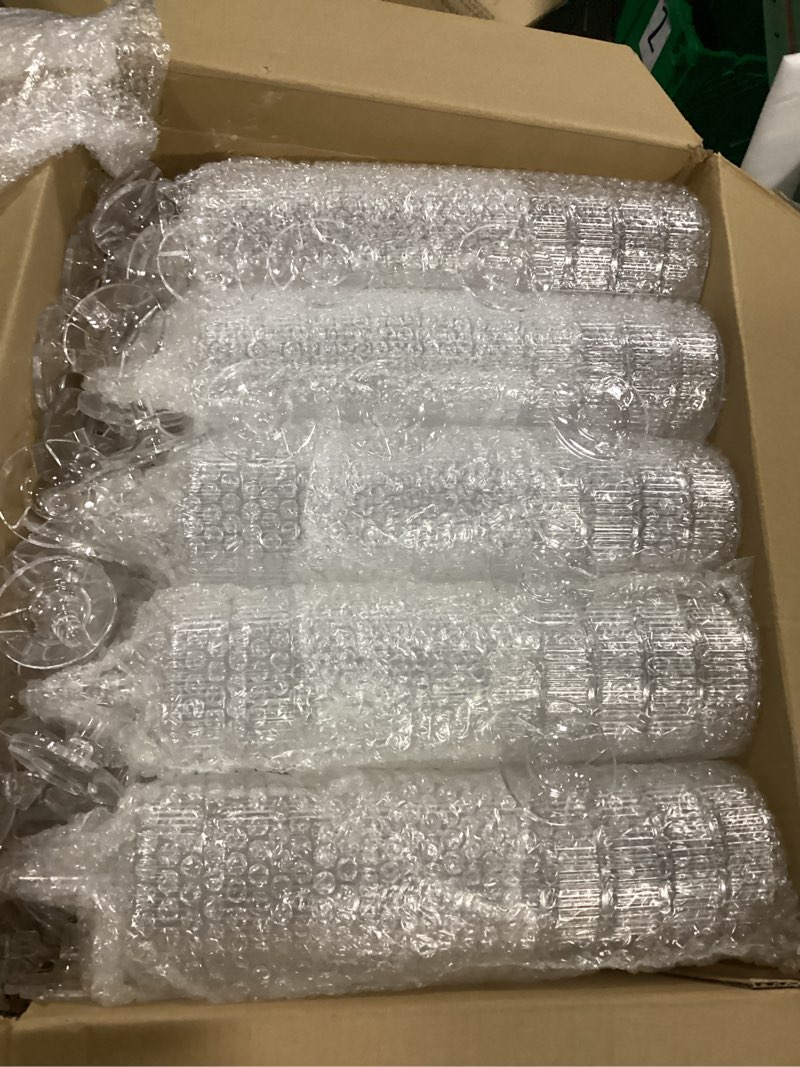 Condition photo showing New/Like New for jingmore 100 pcs ribbed martini glasses 7 oz disposable plastic vintage ribbed coupe glasses cocktail unbreakable dessert parfait glassware for wedding birthday party supplies (clear) clear 100