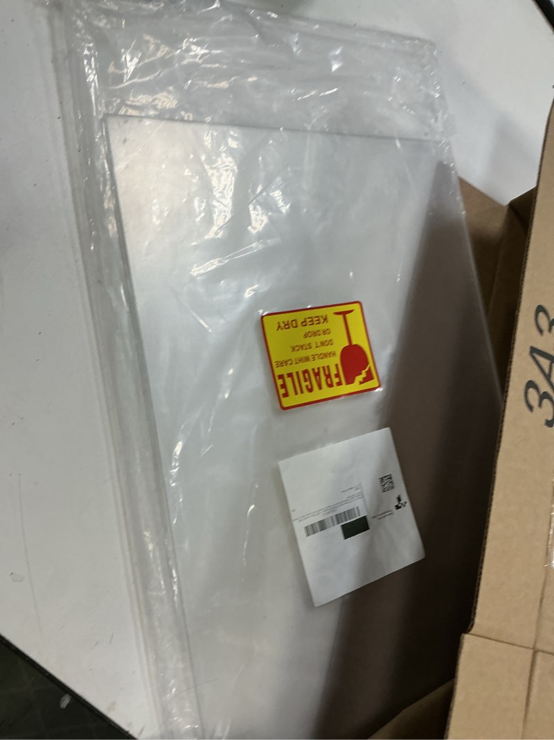 Condition photo showing As Is for CALPALMY (2-Pack) 12 x 24” Clear Acrylic Sheet Plexiglass – 1/8” Thick; Use for Craft Projects, Signs, Display Cases, Sneeze Guard and More; Cut with Cricut, Engraver, Power Saw or Hand Tools 12"x24", 1/8" Thick Clear 2