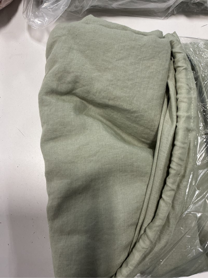 Condition photo showing Good Condition for european linen duvet cover set, full/queen, willowleaf