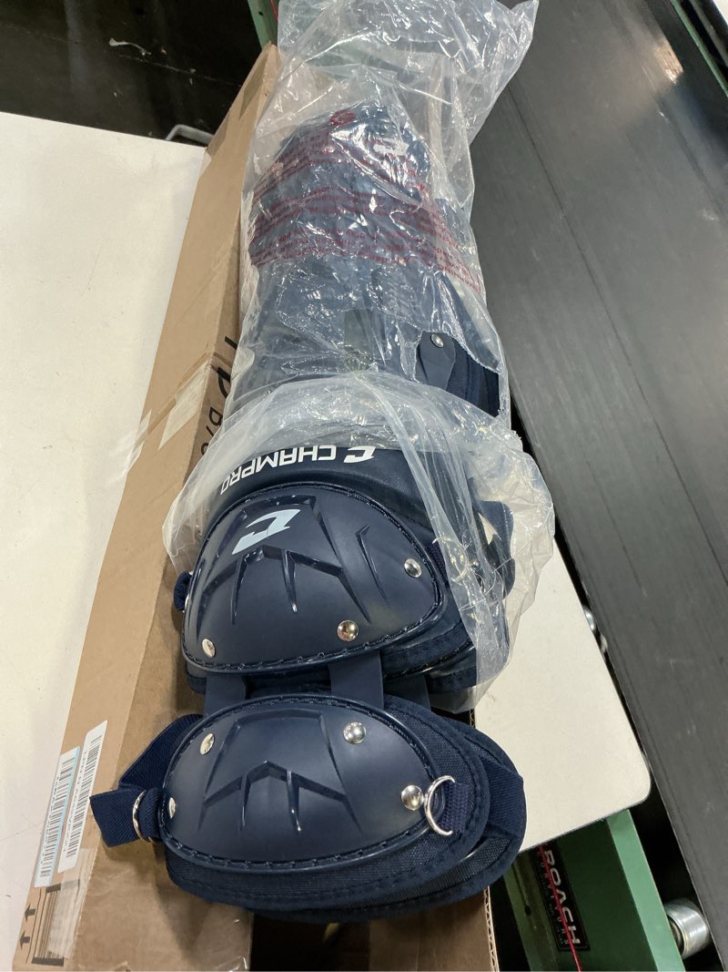 Condition photo showing Good Condition for champro optimus mvp double knee leg guard navy 12"