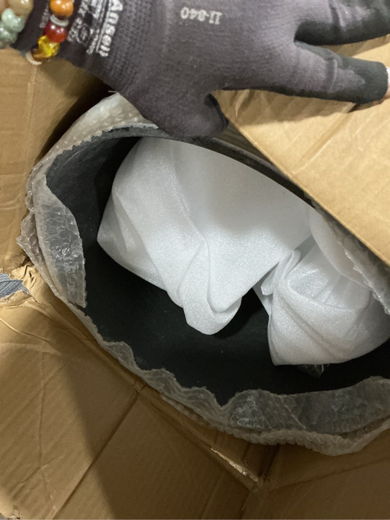 Condition photo showing Good Condition for worth garden 2-pack 21" h. white tall planters - 14'' dia resin large round flower pots for outdoor plants trees - imitation stone finish plastic indoor front porch 9 gallon decorative container patio