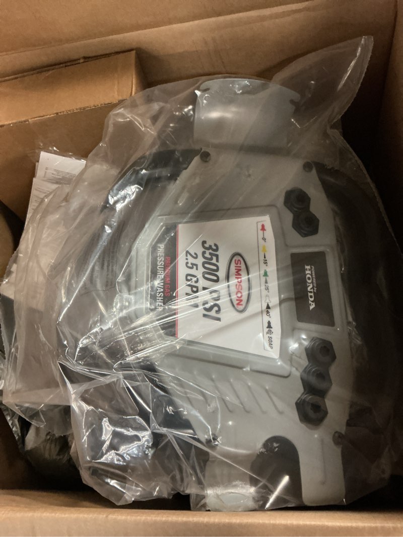 Condition photo showing Good Condition for Simpson 61014 3500 PSI at 2.5 GPM Honda GX200 with AAA AX300 Axial Cam Pump Cold Water Professional Gas Pressure Washer PS61002-S