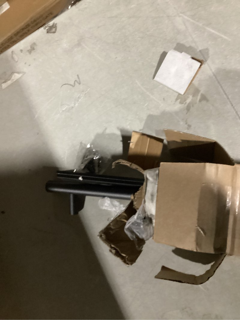 Condition photo showing As Is for SMARTSTANDARD 6 FT Heavy Duty Sturdy Sliding Barn Door Hardware Kit, Black, (Whole Set includes 1x Pull Handle Set & 1x Floor Guide) Fit 34''-36" Wide Door Panel (I Shape Hanger) 6 Feet