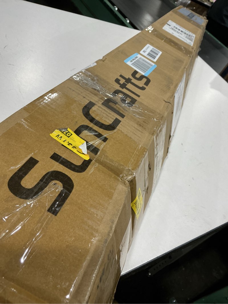 Condition photo showing As Is for Adjustable Handrails for Outdoor Steps – White Metal Stair Railing with Installation Kit, Outdoor Handrail Fits 1 to 4 Steps or Horizontal Use, Wrought Iron Hand Rails for Porch, Deck 4 Steps White