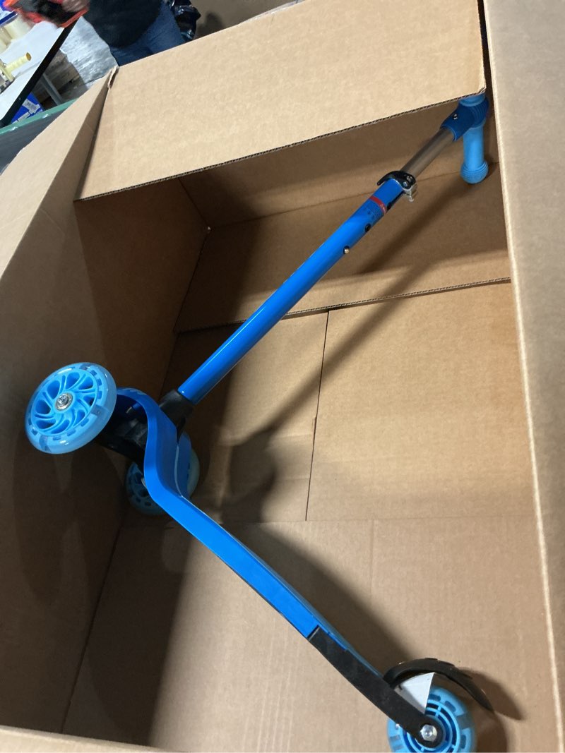 Condition photo showing Good Condition for Gotrax KS1 Kids Kick Scooter, LED Lighted Wheels and 3 Adjustable Height Handlebars, Lean-to-Steer & Widen Anti-Slip Deck, 3 Wheel Scooter for Boys & Girls Ages 2-8 and up to 110 Lbs Blue