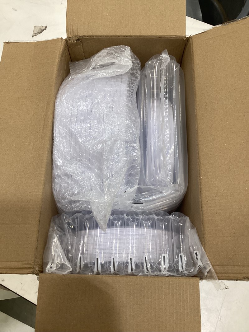 Condition photo showing New/Like New for u-qe 100 pieces white plastic plates - white disposable plates - premium hard plastic disposable plates for wedding and party use including 50 dinner plates 10 '' & 50 dessert plates 7.5 ''