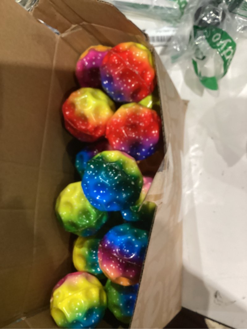 Condition photo showing Good Condition for JOYIN 30 Pcs Valentine's Day Super High Bouncy Balls with Valentine Cards, Multicolored Stress Relief Spaceballs for Classroom Exchange Prizes, Valentine Party Favors