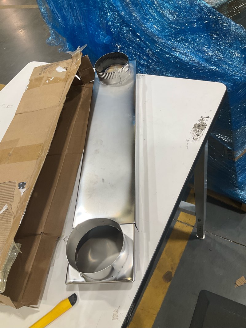 Condition photo showing As Is for incomplete, whirlpool 4396011rp genuine oem telescoping vent kit for dryers telescoping vent kit 18 to 29 inches aluminium replaces 4396011
