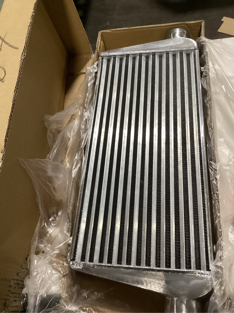Condition photo showing Good Condition for Universal Front Mount Intercooler 24" x 12" x 4" Aluminum Turbo Intercooler 3" Inlet & Outlet High-Efficiency Cooling Direct Replacement for Any Turbo Charger System