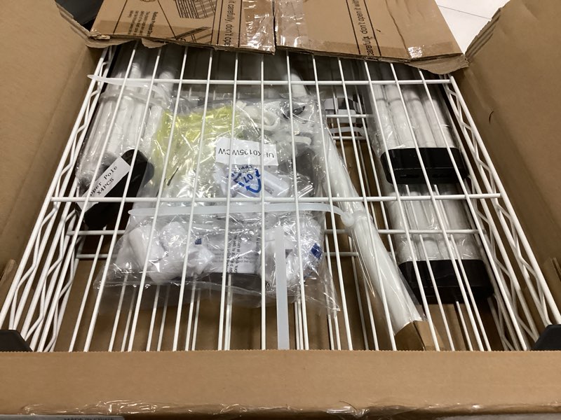 Condition photo showing Good Condition for P6C Rolling Clothes Rack with Cover, Covered Clothing Racks Heavy Duty, Portable Closet for Hanging Clothes, Garment Racks on Wheels, White Closet Rack with White Cover, Max Load 365LBS White Rack with White Cover P6C