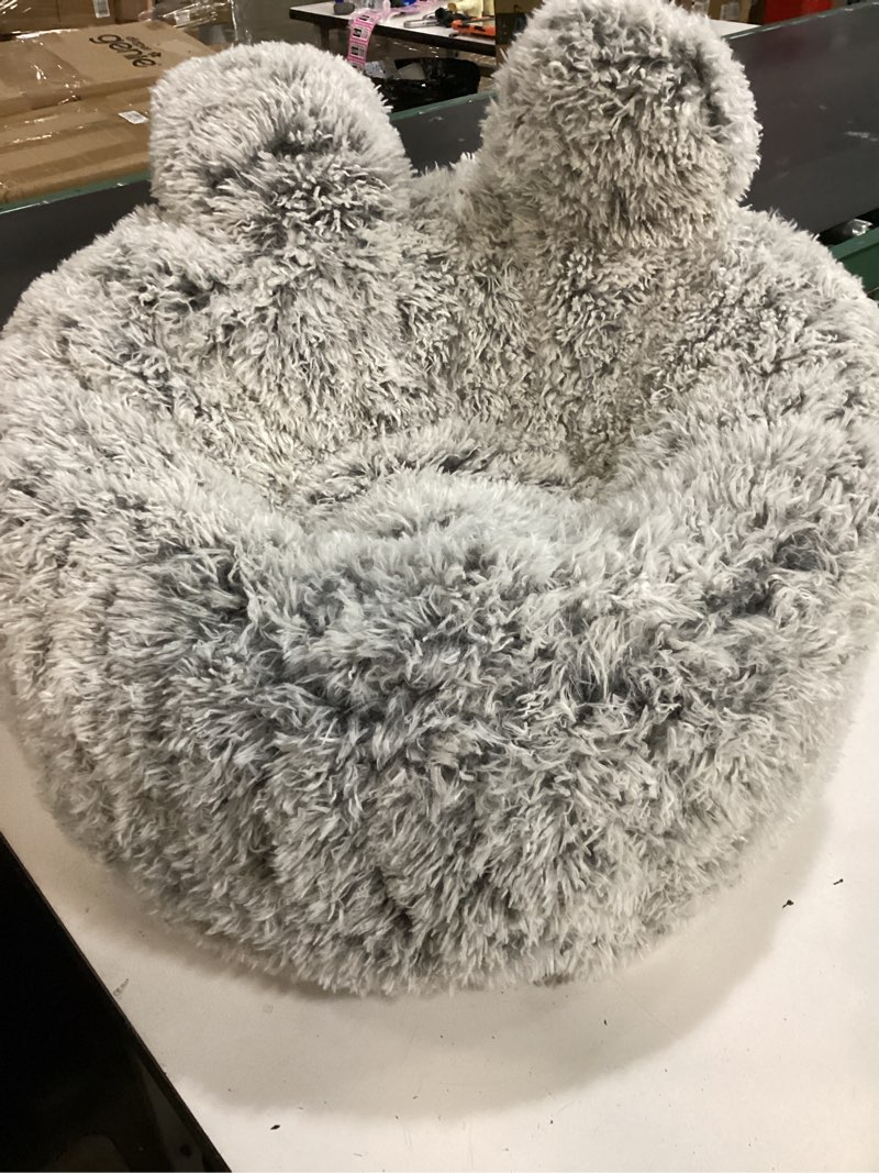 Condition photo showing Good Condition for fluffy bean bag chair for kids, with plush faux fur cover, 2.5ft memory foam bean bag chairs for teens & kids, ultra soft sofa for living room/bedroom/dorm,grey grey 2.5foot