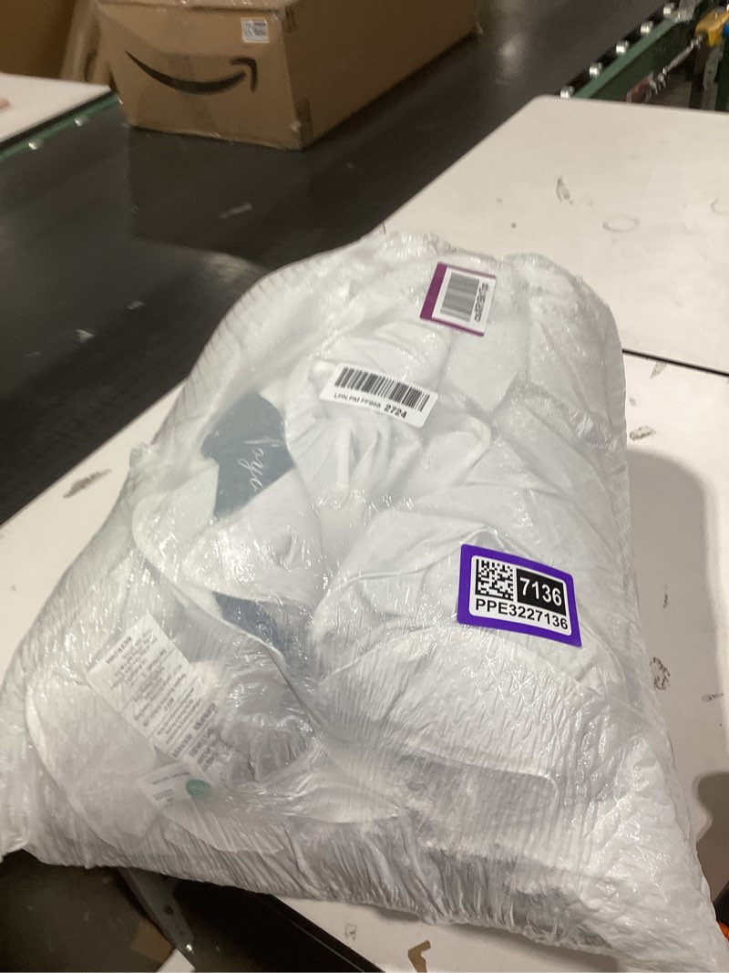 Condition photo showing As Is for Royoliving Premium Feathers Down Duvet Insert Comforter California King Size All Season Medium Warmth White 100% Cotton Cover with Corner Tabs (108x98, 67 oz) White California King All Season