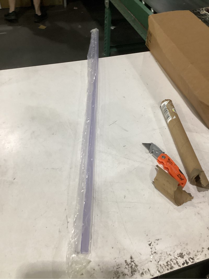 Condition photo showing New/Like New for frameless shower door bottom seal for 3/8" (10mm) thick glass, 36" long, clear vinyl, no adhesive required, stops leaks clean 36" length for 3/8"