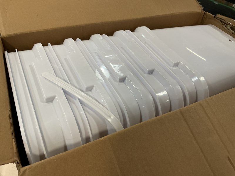 Condition photo showing Good Condition for Mumufy 5 Pcs 3.5 Gallon Square Food Grade Bucket with Lid Square Bucket Pail with Plastic Handles for Storing Dry Food, Charcoal, Camping, Fishing (Blue Lid) Blue Lid 5