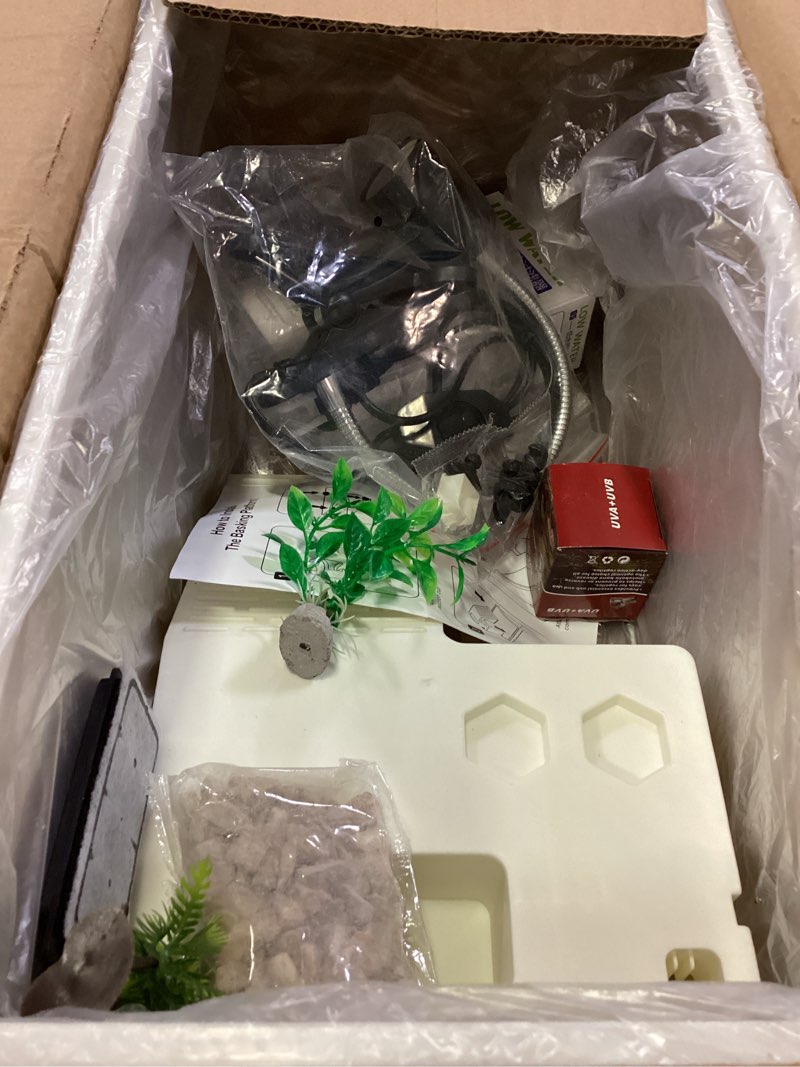 Condition photo showing Good Condition for azv extra large turtle tank kit,turtle starter habitat with filter, filter plates,basking platform,light,stone,plants,durable pc indoor aquarium for red eared sliders,tortoises and small aquatic pets white xlarge(19.7*9.5*9.7inch)
