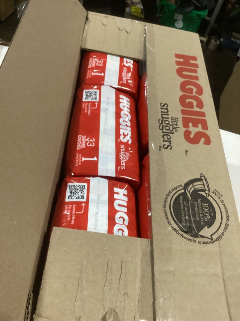 Condition photo showing New/Like New for Huggies Size 1 Diapers, Little Snugglers Diapers, Size 1 (8-14 lbs), 198 Count (6 Packs of 33), Packaging May Vary Size 1 198