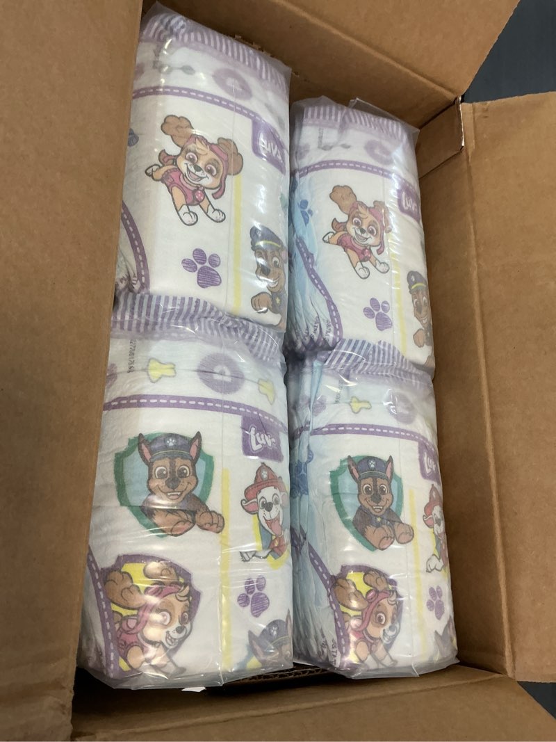 Condition photo showing New/Like New for luvs diapers - size 2, 108 count, paw patrol disposable baby diapers