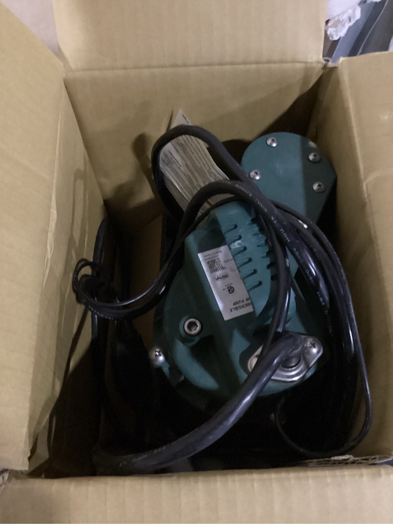 Condition photo showing As Is for zoeller 3/4-hp 115 -volt 80-gallon cast iron submersible sump pump