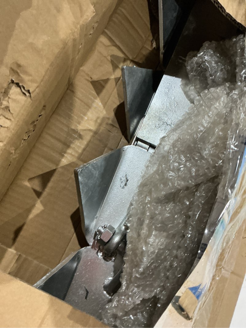 Condition photo showing Good Condition for box boat anchor, galvanized folding boat anchor, double sided slide anchor for pontoon fishing and cabin cruiser 19 lbs