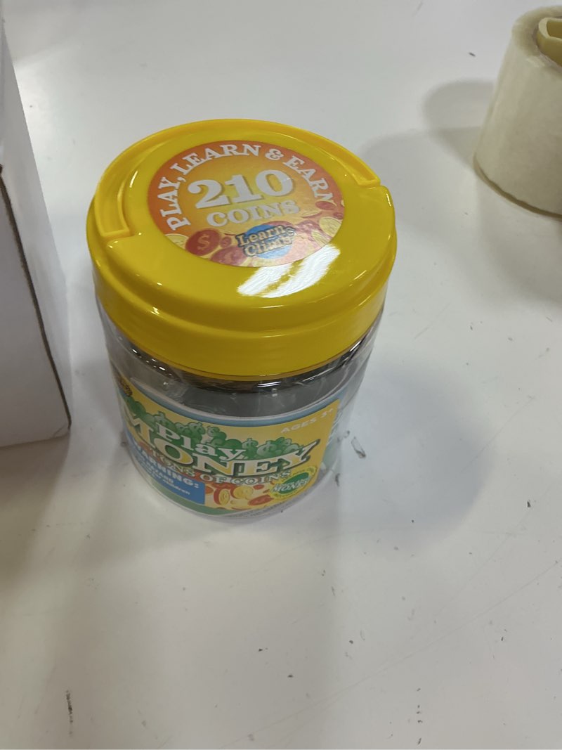 Condition photo showing New/Like New for learn & climb play money coins for kids - 10 half dollars, 50 quarters, 50 dimes, 50 nickels, 50 pennies