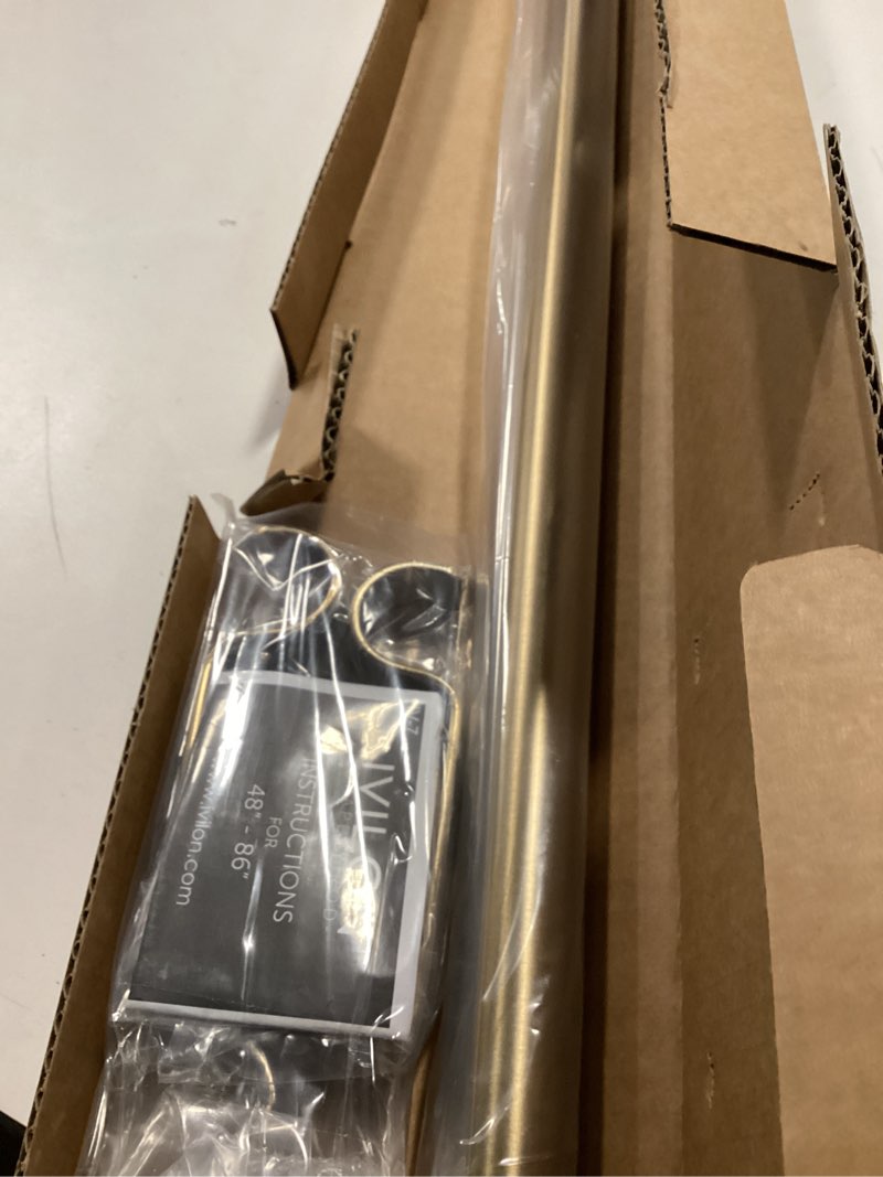 Condition photo showing Good Condition for Ivilon Drapery Window Curtain Rod - End Cap Style Design 1 Inch Pole. 48 to 86 Inch Color Warm Gold 48 to 86 in.