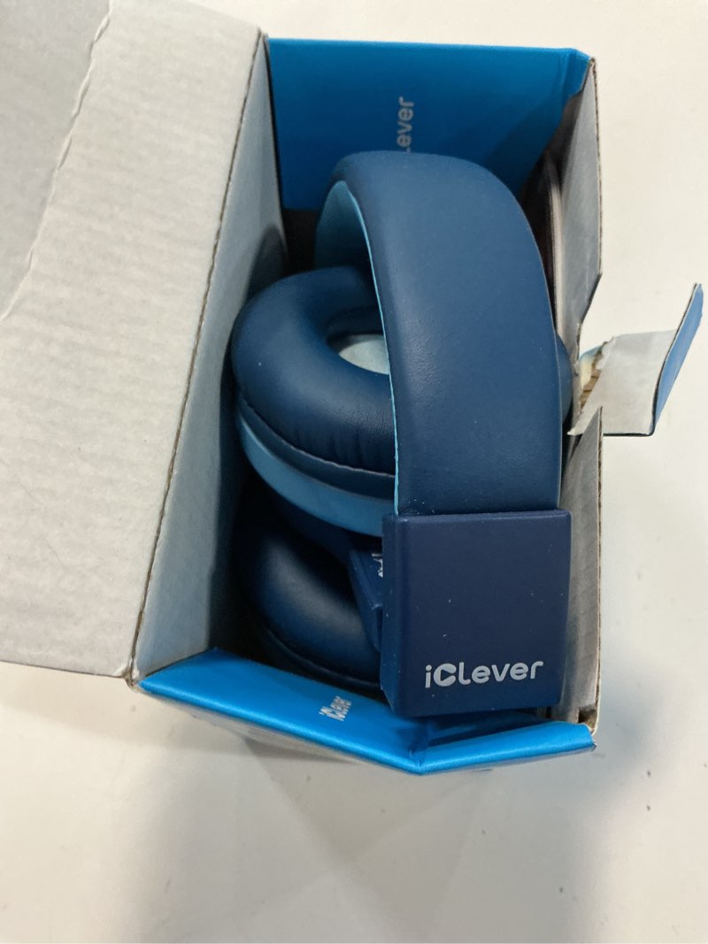 Condition photo showing Good Condition for iclever bth12 kids bluetooth headphones,colorful led lights kids headphones wireless,74/85dba safe volume,85h playtime,fast charging,bluetooth 5.2,over ear,built-in mic for ipad/tablet/airplane,blue b-blue