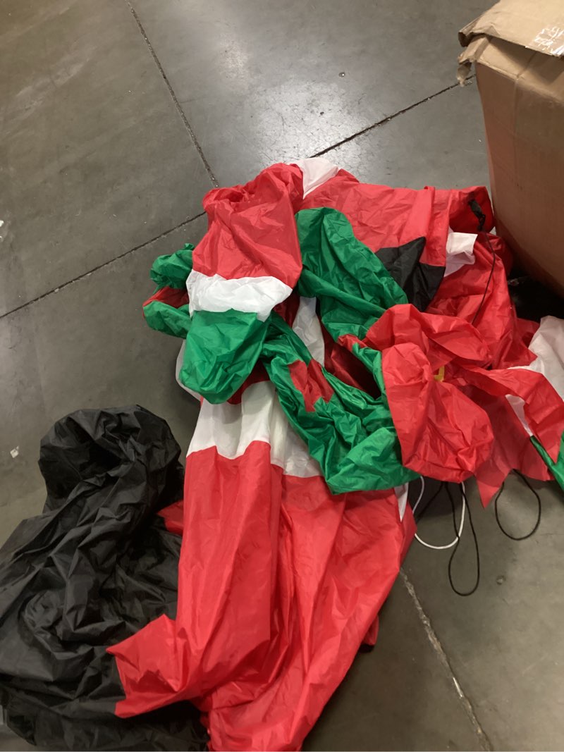 Condition photo showing As Is for Danxilu 12 FT Giant Christmas Inflatable Santa Claus Outdoor Decorations Built-in LED Lights, Large Inflatable Santa Blow up Yard Decorations IP44 Waterproof Xmas Decor for Outside Lawn Holiday Party 12FT Santa
