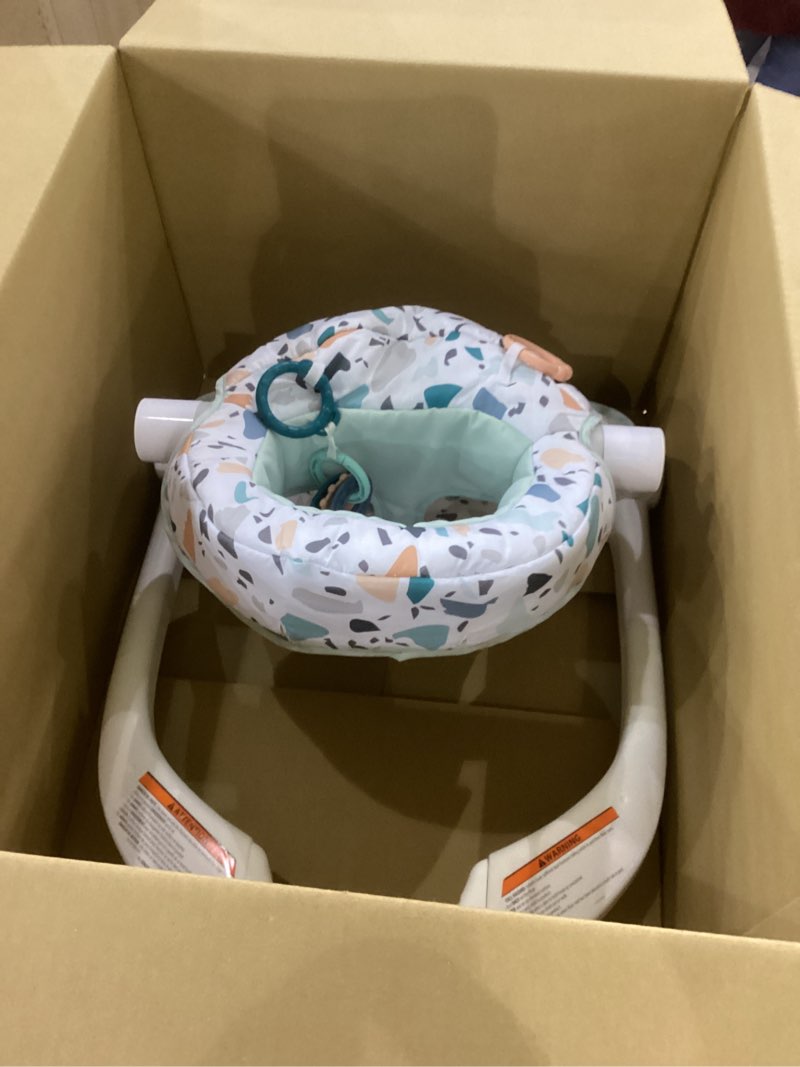 Condition photo showing As Is for Fisher-Price Portable Baby Chair Sit-Me-Up Floor Seat With Developmental Toys & Machine Washable Seat Pad, Pacific Pebble 1 Count (Pack of 1) Pacific Pebble