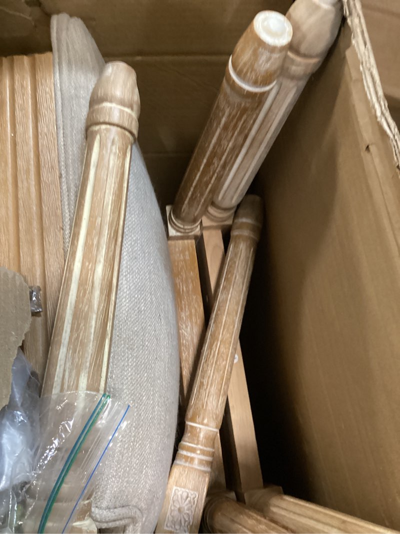 Condition photo showing As Is for regina dining chair, wood, beige + natural beige + natural dining chair