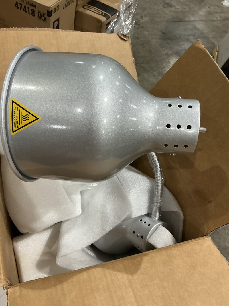 Condition photo showing Good Condition for food heat lamp: [rapid-heating bulbs included] [steady heating] commercial food warmer lamp, electric heat lamp for food catering food warming lamp for buffet parties (painted silver, 32" (2-head)) painted silver 32" (2-head)