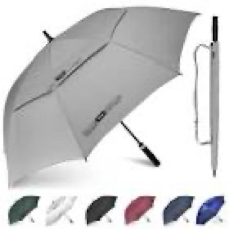 Large Golf Umbrella UV 62/68 Inch Large Golf Umbrella UV Protection Windproof Solid Golf Umbrella Double Canopy Auto Open Golf Umbrella for Men Women