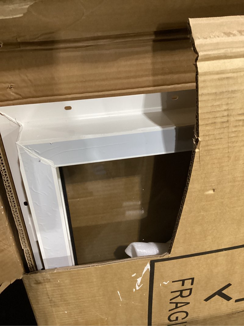 Condition photo showing New/Like New for vinyl basement sliding window, 24" x 12" white | removable glass pane, double pane insulated tempered glass, and mesh screen for basement bathroom home rv garage 24x12 inch