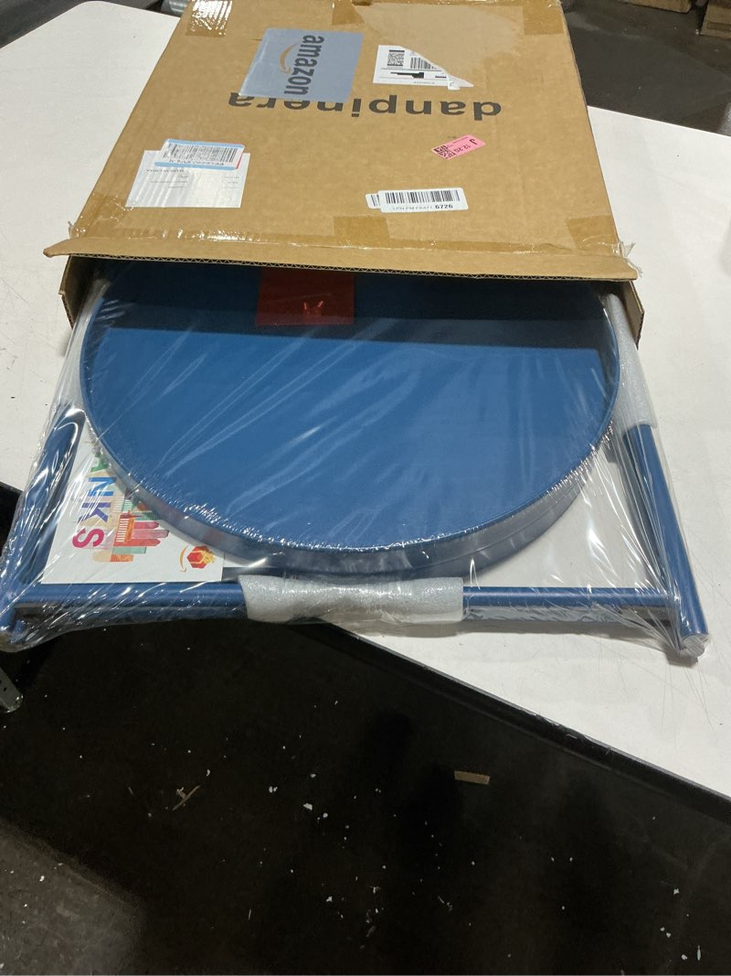 Condition photo showing New/Like New for danpinera 2-Tier End Table, Outdoor Side Table Metal Round Side Table with Removable Tray, Small Accent Table, Anti-Rust Nightstand for Bedroom Balcony Patio Living Room (Navy Blue) Navy Blue 1