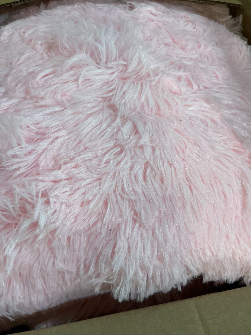 Condition photo showing Good Condition for 5x7 Area Rug for Living Room:Ultra Soft Fluffy Shag Black Rugs,Large Fuzzy Plush Indoor Non Slip Carpet Washable Rug for Bedroom Kids Nursery Office Dorm Modern Decor(pink pink 8' x 10' (Rectangular)