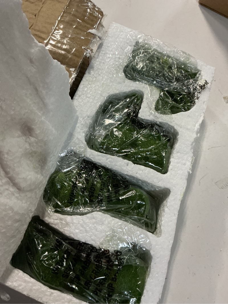Condition photo showing Good Condition for gift boutique 4 green fuzzy flocked bunny easter holiday spring decor rabbit figurines garden artificial animal moss for indoor table home, kitchen, shelf decorations furry covered rabbits