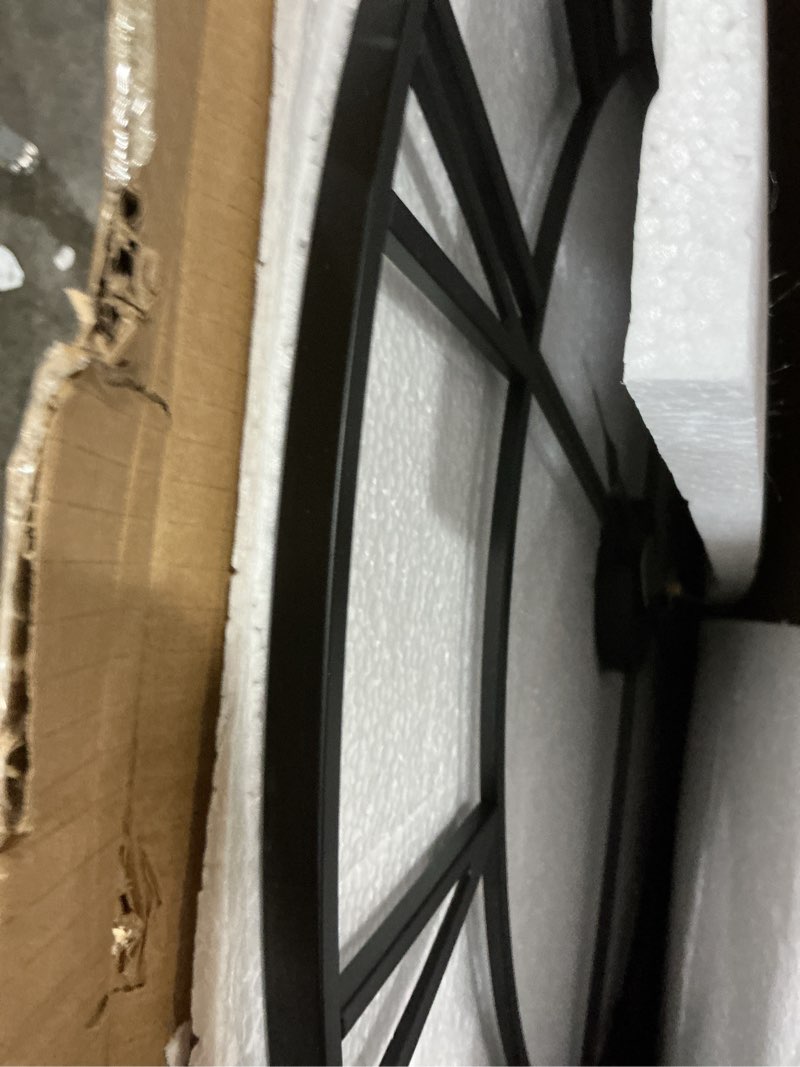 Condition photo showing New/Like New for 1st owned large wall clock for living room decor silent non-ticking decorative wall clock roman numerals vintage battery operated (black, 32 inches) black 32inch