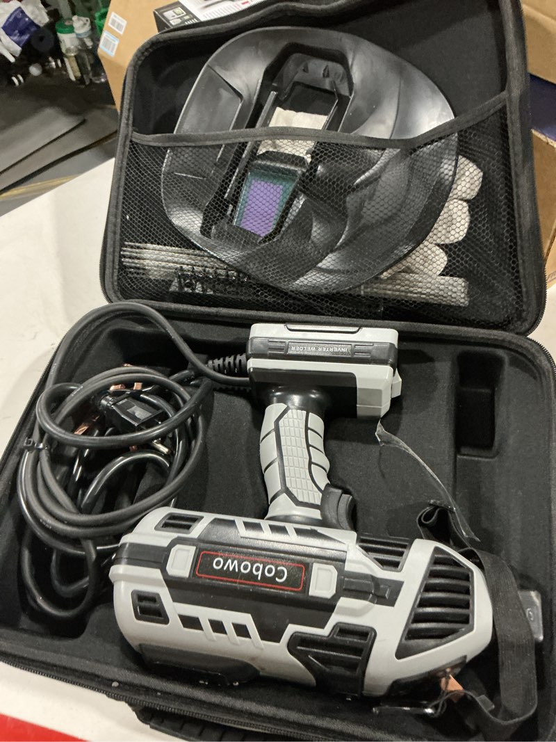 Condition photo showing Good Condition for portable electric welding machine, upgraded 110v arc welder, 20-120a, igbt inverter, 6 variable currents, welding tool for 3/32"-1/8" rod. perfect gift for diy, repairs, metal fabrication, automotive dark gray mma