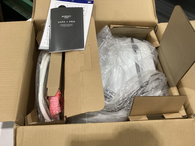 Condition photo showing New/Like New for bio bidet uspa pro modern bidet seat, warm water, heated seat & dryer, remote control, round round modern