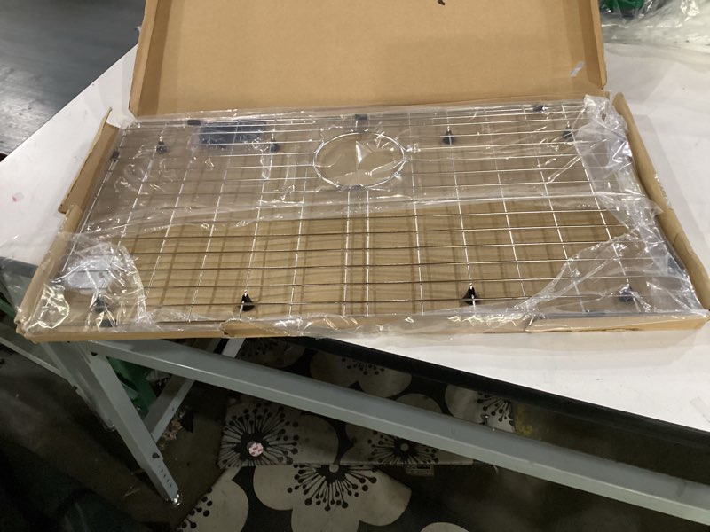 Condition photo showing Good Condition for serene valley 29-5/16" x 16-3/8" sink bottom grid, rear drain with corner radius 3/16", sink grids stainless steel nlw3017r