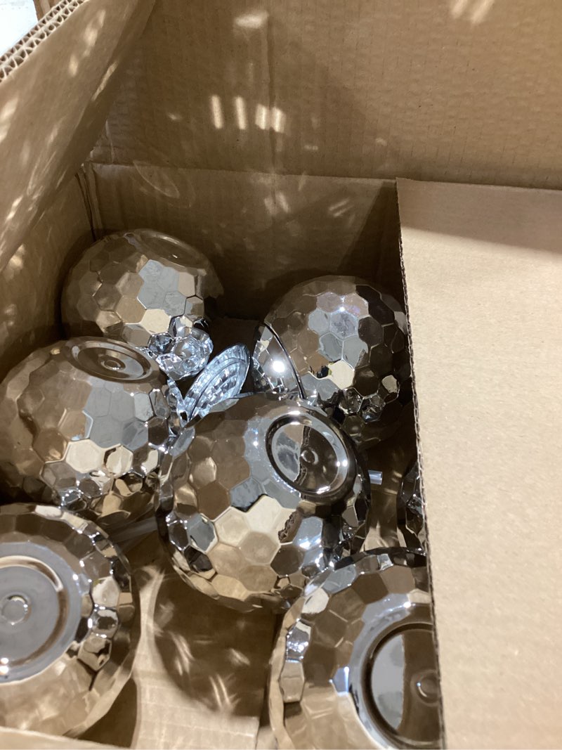 Condition photo showing As Is for zhuruinin 12 pieces disco ball cups??î20oz disco flash ball cocktail cup with lid and straw bar party supplies wine cocktail drinking syrup tea bottle (silver)