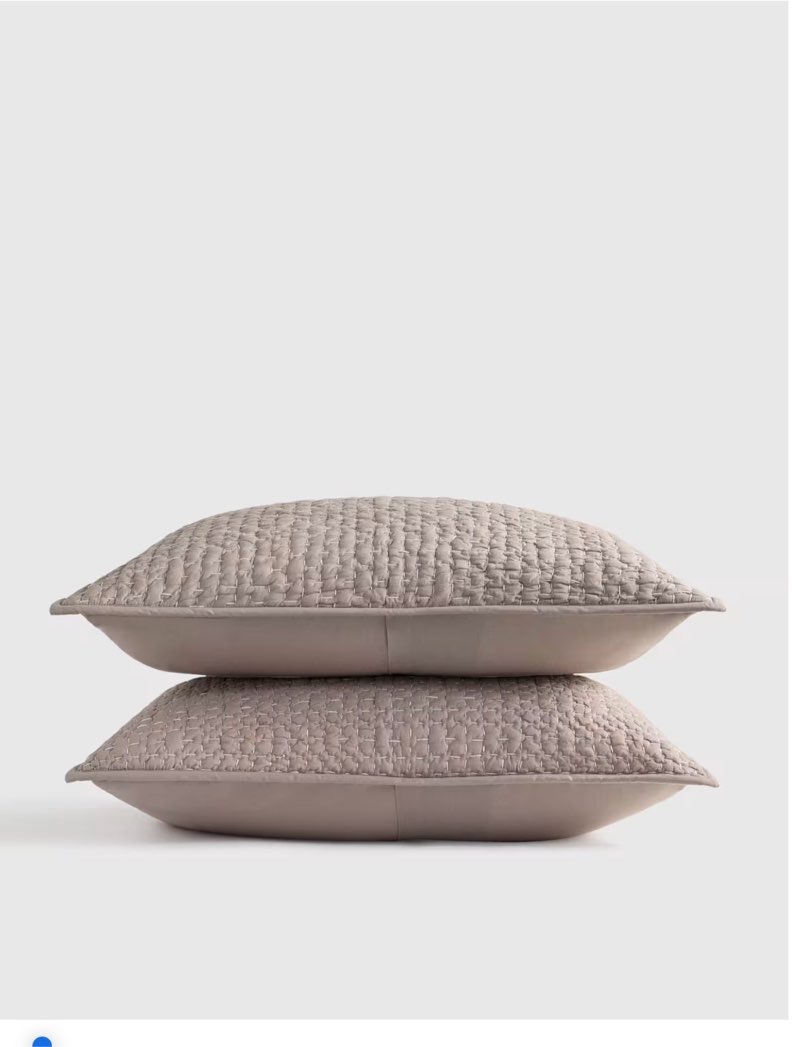 organic quince cotton hand stitched quilted sham set ( 20*36 in